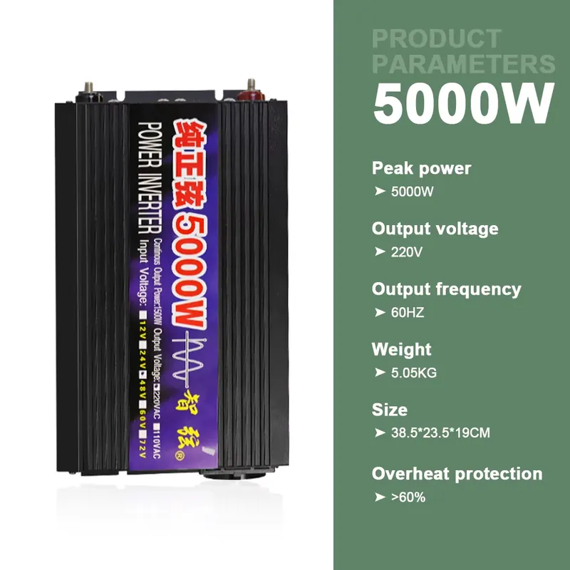 SMARAAD 5000W 12V 24V 48V DC t - огляд і ціна Pure Sine Wave Inverter 5000W 48V 220V